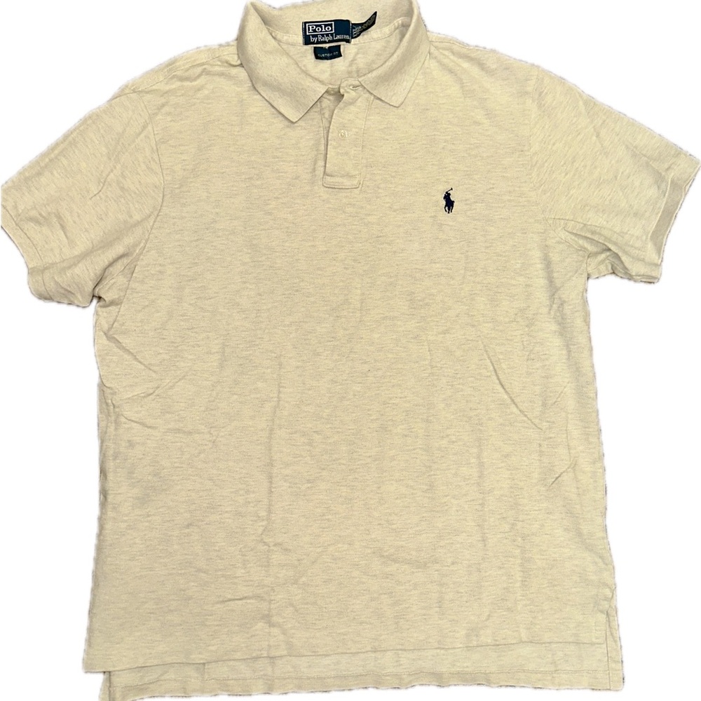 Polo by Ralph Lauren Custom Men's 2X Beige Polo Shirt, EXCELLENT CONDITION!!!